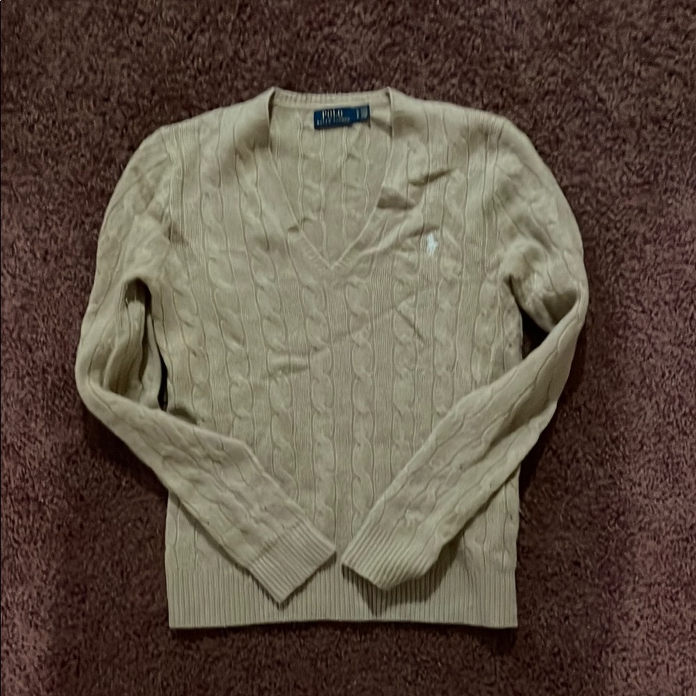 Polo by Ralph Lauren Tan V-Neck Sweater